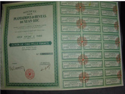 Action "Plantations D'hévéas De Xuan-Loc"Indochine Latex,caoutchouc Excellent état,avec Tous Les Coupons. - Landwirtschaft