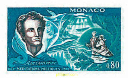 698157 HINGED MONACO 1970 150 ANIVERSARIO DE LAS MEDITACIONES POETICAS DE LAMARTINE - Otros & Sin Clasificación