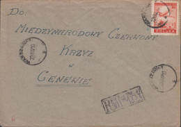 1947. POLSKA. 30 Zl. Douglas DC 3 LOTNICZA On Registered Cover To MIEDZYNARODOWY CZERWONY KRZ... (Michel 433) - JF438555 - Gobierno De Londres (En Exhilio)