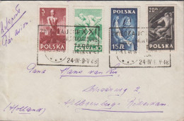 1948. POLSKA. Complete Set Occupations With 4 Stamps On Cover To Holland With Special Can... (Michel 472-475) - JF438556 - Government In Exile In London