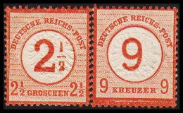 1874. DEUTSCHE REICHS-POST. Großem Brustschild. 2½ And 9 GROSCHEN Both Hinged With Thin Spo... (Michel 29-30) - JF530626 - Nuevos