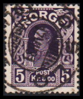 1910. NORGE.  Haakon. Smooth Dark Violet. 5 Kr.  (Michel 92) - JF530763 - Oblitérés