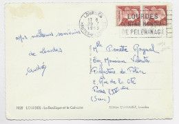 FRANCE MULLER 6FR ROULETTE PAIRE CARTE MEC LOURDES 29.7.1955 AU TARIF PEU COMMUN - 1955-1961 Marianne Of Muller