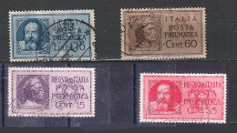 1933 1945 POSTA PNEUMATICA DANTE E GALILEI SERIE COMPLETA USATO - Pneumatic Mail