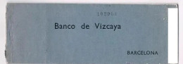 TALONARIO CHEQUES BANCO DE VIZCAYA BARCELONA ANTIGUO COLECCIONISTA - Spagna