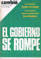 REVISTA CAMBIO 16 NUMERO 224 MARZO 1976 EL GOBIERNO SE ROMPE - Ohne Zuordnung