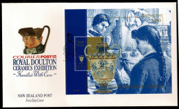 Ref 1601 - New Zealand 1993 Royal Doulton Ceramics Exhibition - Miniature Sheet FDC - FDC