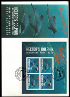 Ref 1601 - New Zealand 1991 Hector's Dolphin Miniature Sheet FDC - FDC