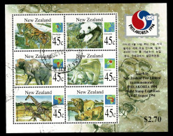 Ref 1602 - New Zealand 1994 - Philakorea Commercially Used Miniature Sheet SG 1830 - Gebruikt