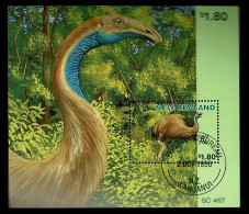 Ref 1602 - New Zealand 1996 - $1.80 Giant Moa Bird - Used Miniature Sheet SG MS 2034 - Used Stamps