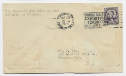CANADA 5C SOLO LETTRE COVER VIA SPECIAL AIR MAIL FLIGHT TORONTO 1928 TO OTTAWA - Brieven En Documenten