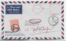 AUSTRIALIA EMA 2/0 BRUNSWICK WEST 18 OCT 1961 LETTRE COVER AIR MAIL TO HELVETIA SUISSE TAXE EUROPA 30C - Briefe U. Dokumente