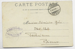 HELVETIA SUISSE CARTE OUCHY LAUSANNE EXP LETT 1902 + COMMISARIAT FEDERAL DES GUERRES - Oblitérations