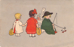 ILLUSTRATION NON SIGNES - Jeunes Filles Jouent à La Poupée - Clown - Carte Postale Ancienne - Non Classificati