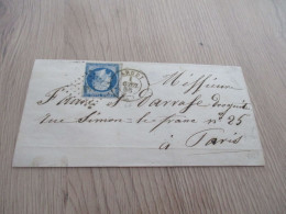 Collection Basses Pyrénées LETTRE France TP Napoléon III PC ARUDY  Pour Paris 1/04/1858 - 1853-1860 Napoléon III.