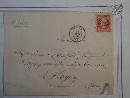 AR 26 FRANCE  BELLE LETTRE DEVANT 1866 TROYES A FLOGNY +N° 24 SEUL+ AFFRANC. PLAISANT - 1862 Napoleon III