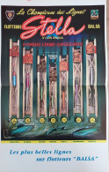 Affiche Publicitaire Flotteurs STELLA "la Championne Des Lignes" Une Spécialité Lutétia Dimension 45*28cm - Pesca