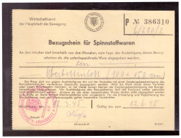 DT-Reich (020967) Propaganda Bezugschein Für Spinnstoffwarenvom 12.3.1945 Der Stadt München, Sehr Spät! - Documents