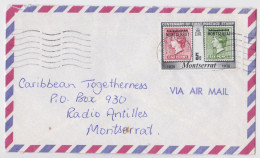 Montserrat Enveloppe Lettre Timbre Sur Timbre 1976 Stamp On Stamp Air Mail Cover - Montserrat