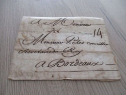 Collection Basses Pyrénées LETTRE France Précurseur XVIII Cursive De  Bayonne Pour Bordeaux 1839 - 1701-1800: Vorläufer XVIII