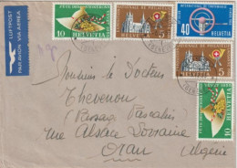 SUISSE - 1955 - ENVELOPPE Par AVION De JUSSY (GENEVE) => ORAN (ALGERIE) ! - Covers & Documents