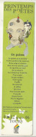Marque-pages, PRINTEMPS DES POETES,  2006 ,Tours, Uniface,  2 Scans ,frais Fr 1.65 E - Marque-Pages