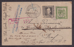 SERBIA, AUSTRIA – WWI Military Mail Card Of Austria Sent From Beograd To Geneva 23.06. 1918 / 2 Scans - Serbien