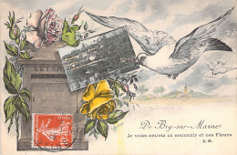 FRANCE - 94 - BRY SUR MARNE - Je Vous Envoie Ce Souvenir Et Ces Fleurs - E Malcuit - Carte Postale Ancienne - Bry Sur Marne