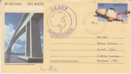 AAT Aerogramme Signature Ca Casey 3 NO 1987 (58603) - Lettres & Documents