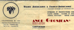 1934 ENTETE VIGNES AMERICAINES & FRANCO AMERICAINES Carpentras Vaucluse Pour Hebrard Pompignan Gard - 1900 – 1949