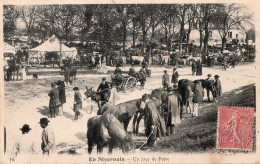 En Nivernais - La Charité Sur Loire Un Jour De Foire - Marché Aux  Chevaux Vache âne - Ferias