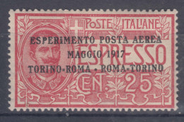 Italy Kingdom 1917 Posta Aerea, Airmail Sassone#1 Mi#126 Mint Hinged - Mint/hinged