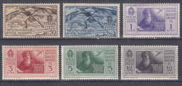 Italy Kingdom 1932 Posta Aerea, Airmail Sassone#A26-A31 Mi#385-390 Mint Hinged - Mint/hinged