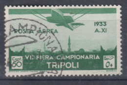 Italy Colonies Libya Libia 1933 Fiera Campionaria Tripoli Posta Aerea Sassone#A8 Used - Libyen