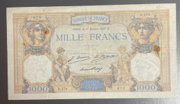 Beau Billet De 1000 Francs Cérès Et Mercure, 1 Octobre 1927.B. 1ère Date. TB/TB+ - 1 000 F 1927-1940 ''Cérès E Mercure''