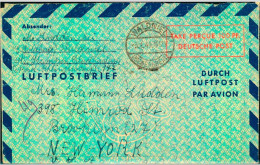 1949: Luftpostleichtbrief 100 Pfg. Ab WALDNIEL (NIEDERRHEIN) Nach USA - Cartas & Documentos
