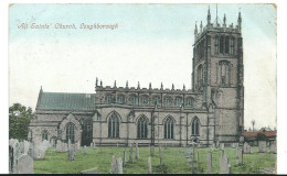 Leicestershire Postcard Loughborough  Leicester All Saints' Church Posted1908 Squared Circle Postmark - Other & Unclassified