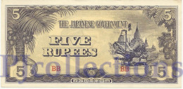 LOT BURMA 5 RUPEES 1942/44 PICK 15b UNC X 5 PCS - Autres - Asie