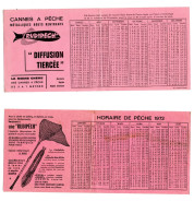 Matériel De Pêche / Collection Thème Pêche / Horaires De Pêche De 1972 / Publicité RUDIPÊCH - Pesca