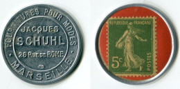 N93-0739 - Timbre-monnaie Jacques Schuhl 5 Centimes - Kapselgeld - Encased Postage - Monétaires / De Nécessité