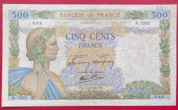 Beau Billet De 500 Francs La Paix, FB-15-10-1942.FB. Etat TTB/TTB+ - 500 F 1940-1944 ''La Paix''