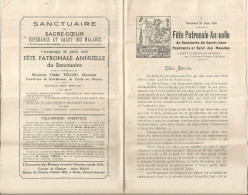 1933 , Fête Patronale Annuelle Du Sanctuaire Du Sacré Coeur , Espérance Et Salut Des Malades, Frais Fr 1.75 E - Programmes