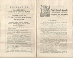 1933 , Fête Patronale Annuelle Du Sanctuaire Du Sacré Coeur , Espérance Et Salut Des Malades, Frais Fr 1.75 E - Programs