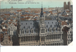 18100) Belgium Bruxelles Panorama Town Hall  Postmark Cancel See Back - Panoramische Zichten, Meerdere Zichten