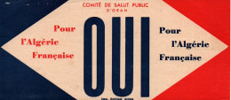 TRACT PAPILLON GUERRE ALGERIE COMITE SALUT PUBLIC ORAN - Documents