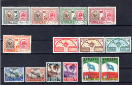 1953 16 DIC " 50° DEI PRIMI FRANC" S.11 21-23 + POSTA AEREA A18-19+ 1953 15 DIC " 75 ANNIV DELL UPU " S.47 +1954 1 GIU" - Somalia (AFIS)