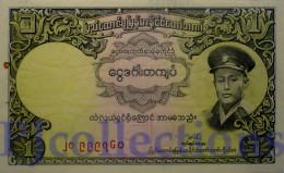 BURMA 1 KYAT 1958 PICK 46a AUNC W/PINHOLES - Autres - Asie