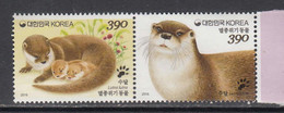 2016 South Korea Otters Complete Pair MNH - Korea, South