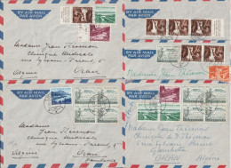 SUISSE - 1954 - PRO-PATRIA - 4 ENVELOPPES Par AVION De THUN => ORAN (ALGERIE) - Cartas & Documentos