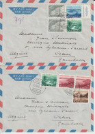 SUISSE - 1955 - PRO-PATRIA - 2 ENVELOPPES Par AVION De THUN => ORAN (ALGERIE) - Lettres & Documents